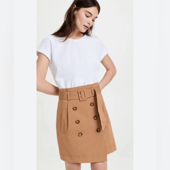 Veronica Beard Melany Sailor Button Front Mixed-Media Dress - Picture 3 of 14